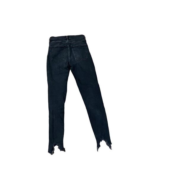 AGOLDE Sophie Shout Distressed Chewed Hem Black mid rise Skinny Jeans - Picture 11 of 14